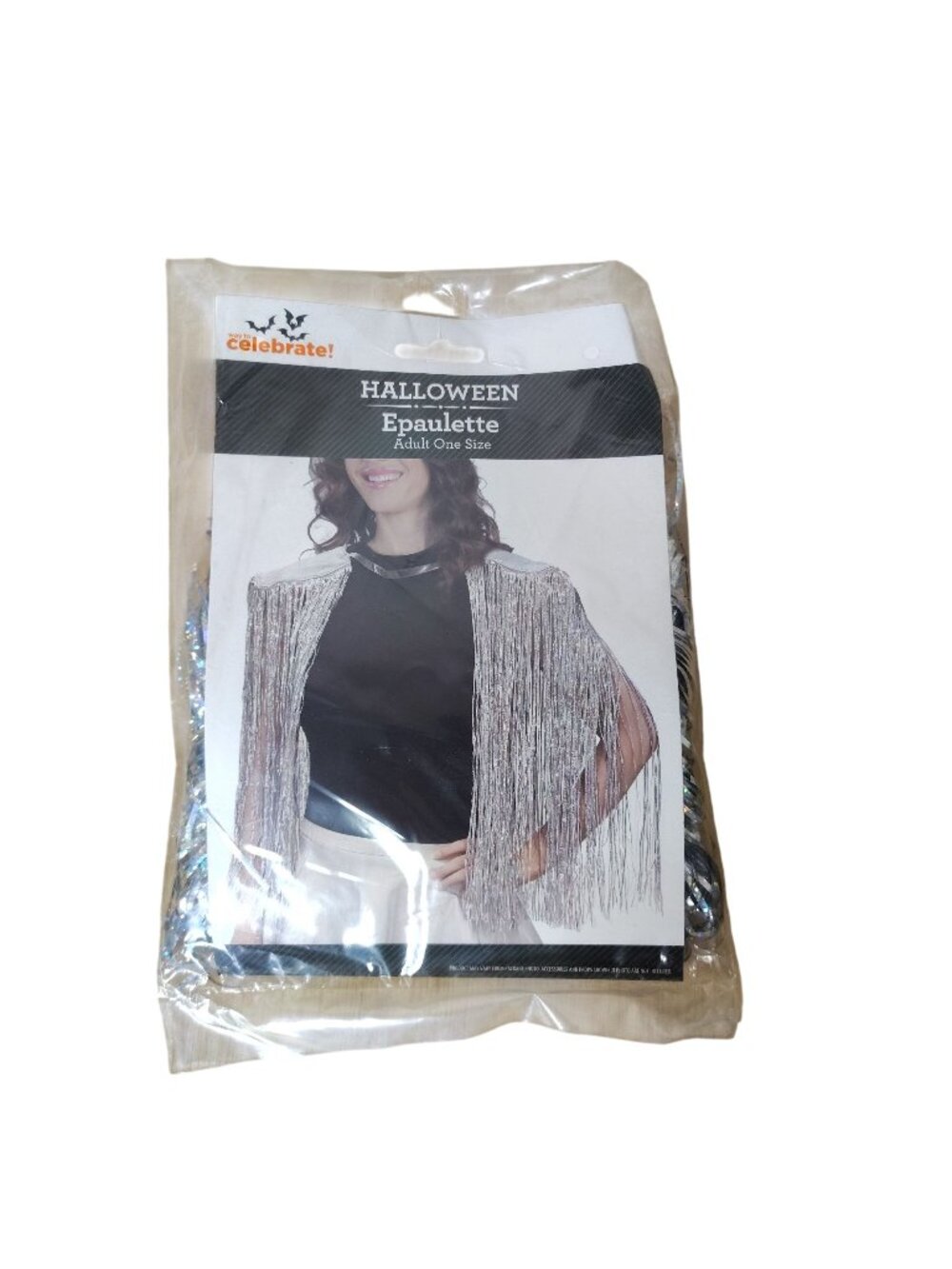 Halloween Epaulette Adult One Size Silver Fringe Shoulder Costume Accessory